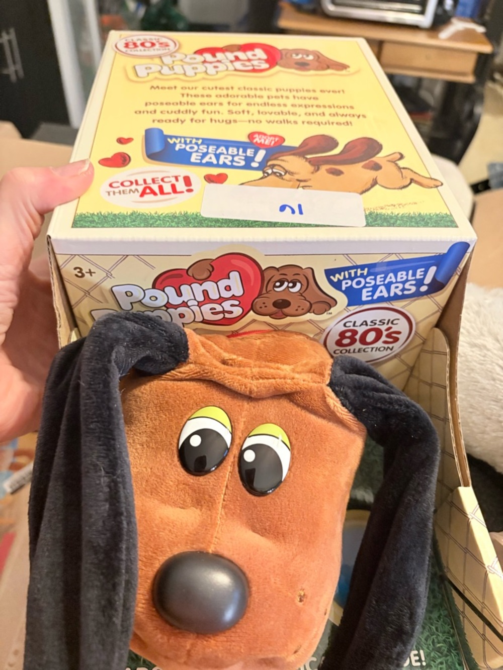 Pound Puppies Classic Plush Dog – Brown with Black Ears